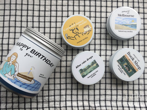 BIRTHDAY RANDOM SET Soy Candle 01  (Girl with birthday cake) 驚喜生日大豆香氛蠟燭套裝