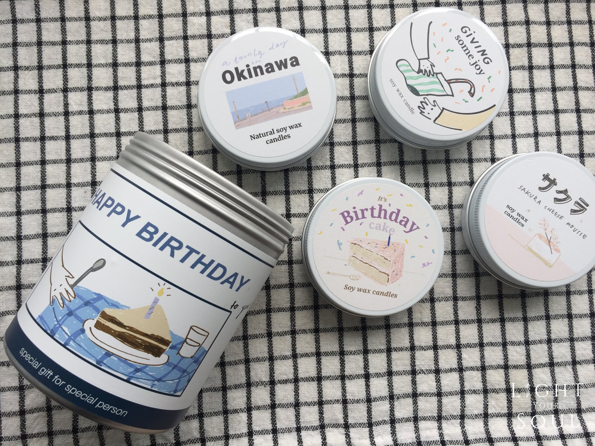 BIRTHDAY RANDOM SET Soy Candle 02 驚喜生日大豆香氛蠟燭套裝 (Piece of birthday cake)