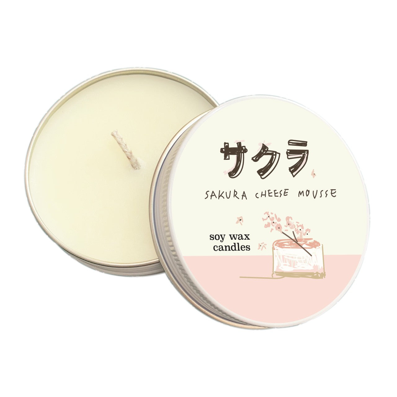 Sakura cheese mousse soy wax candle 櫻花芝士慕斯大豆香氛蠟燭